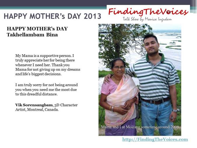 FindingTheVoices Mother's Day 2013 Vik
